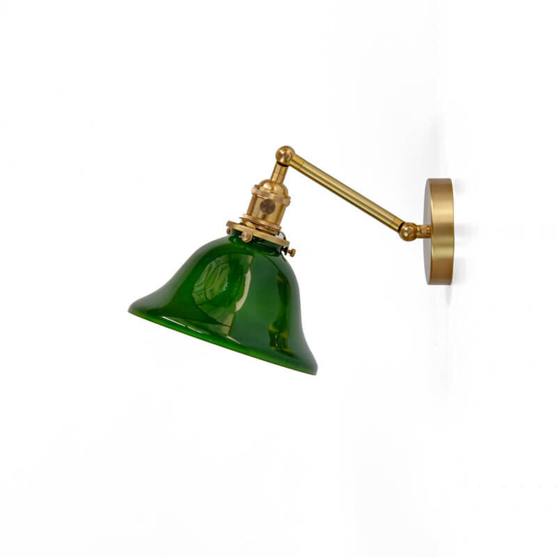 Anouvelle Traditional Brass Round Glass Wall Sconce for Bedroom and Hallway