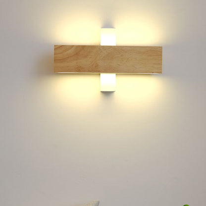 Ravenelle Contemporary Rotatable Solid Wood LED Wall Sconce for Stairwell and Hallway