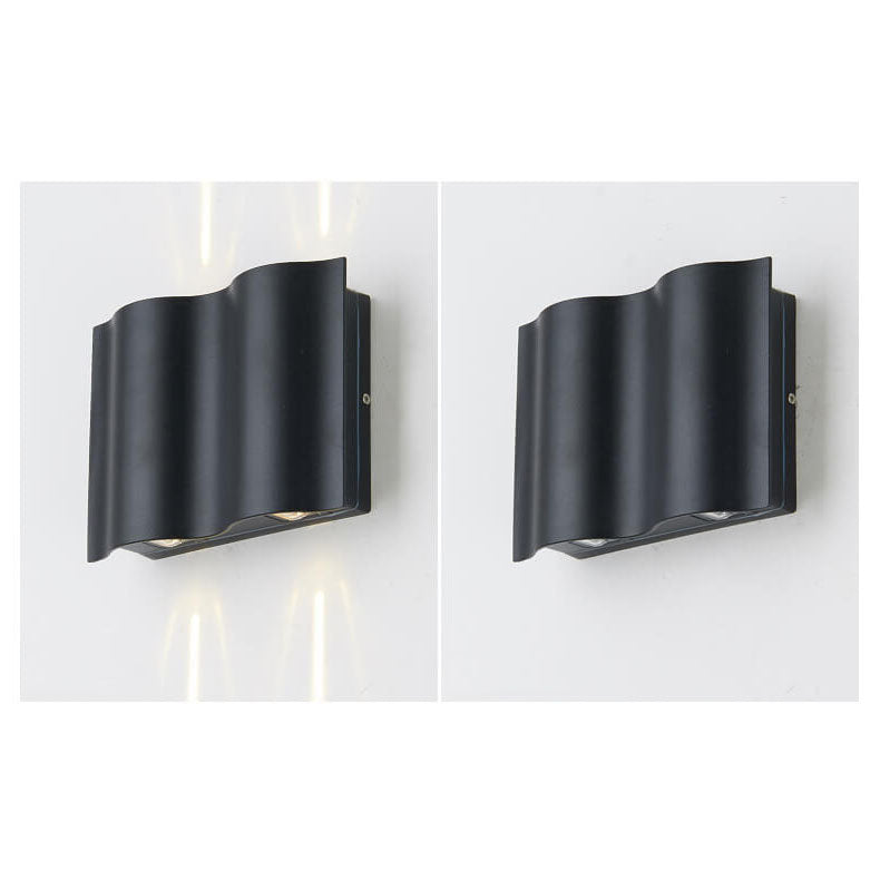 Ravielle Weatherproof Wave Aluminum LED Outdoor Wall Light for Patio and Entryway