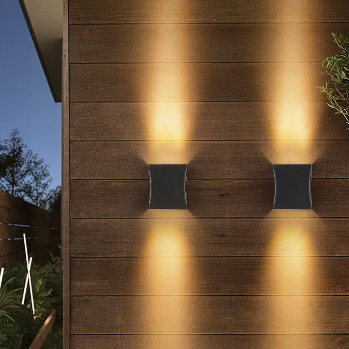Tempesta Weatherproof Black Metal Column LED Outdoor Wall Light for Patio and Fence