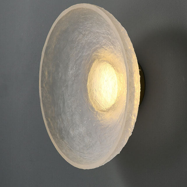 Solveine Minimalist Clear Resin Disc LED Wall Sconce for Hallway Accent Lighting