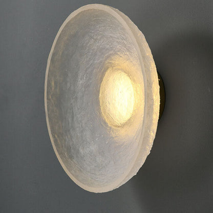 Solveine Minimalist Clear Resin Disc LED Wall Sconce for Hallway Accent Lighting