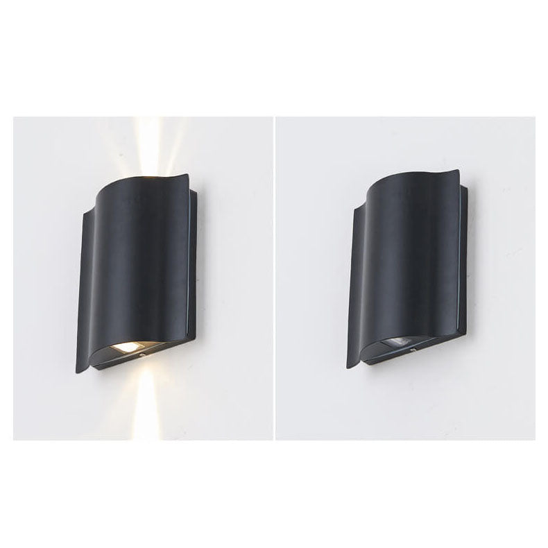 Ravielle Weatherproof Wave Aluminum LED Outdoor Wall Light for Patio and Entryway