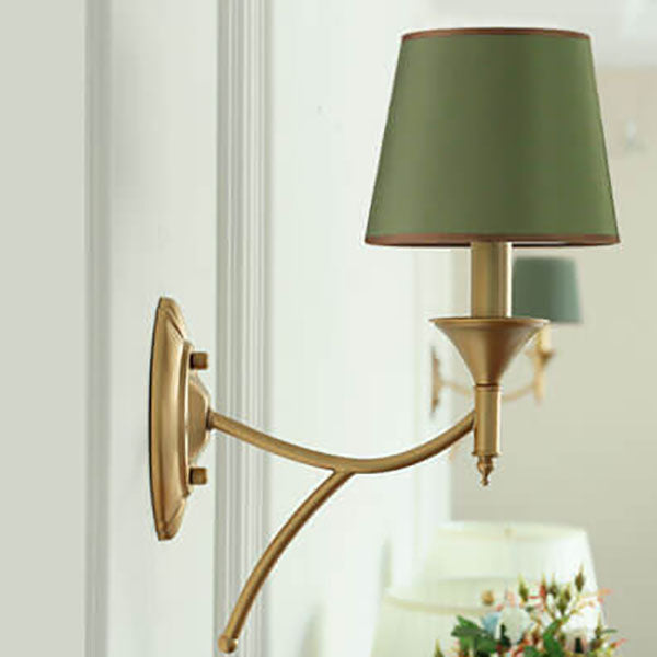 Calanthea European Iron Fabric Mushroom Wall Sconce for Bedside and Study Reading