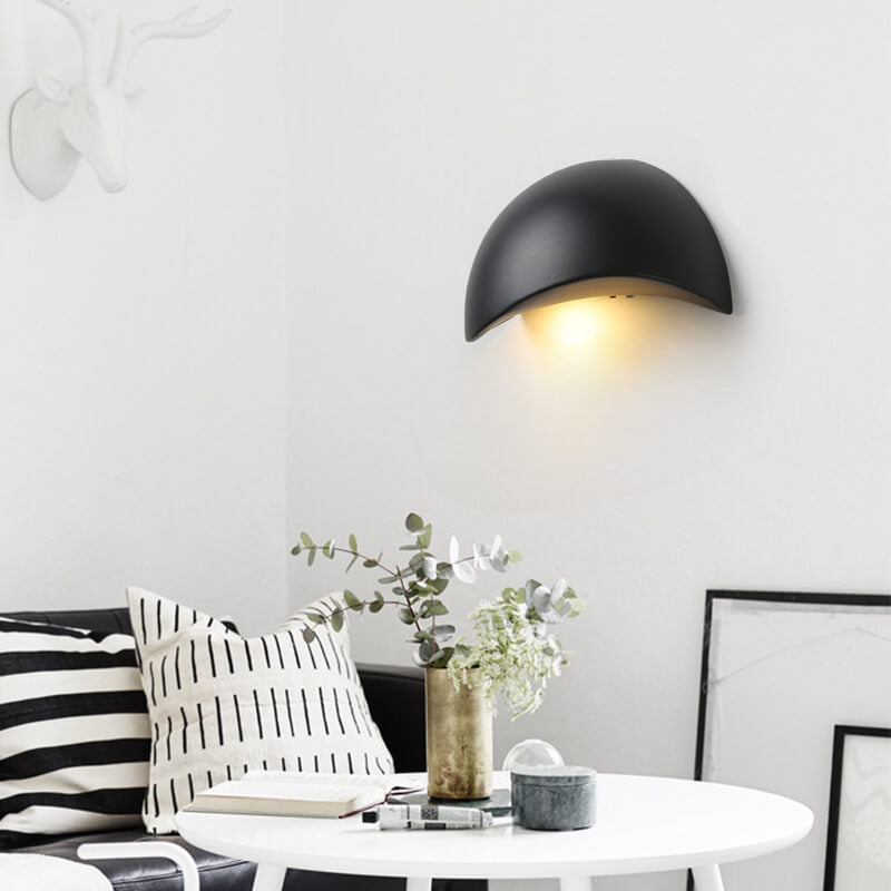 Zorielle Modern Half-Round Aluminum LED Wall Sconce for Living Room Accent