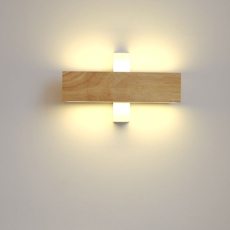 Ravenelle Contemporary Rotatable Solid Wood LED Wall Sconce for Stairwell and Hallway