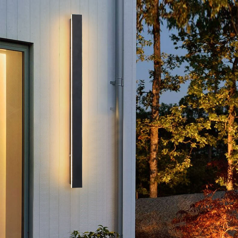 Maelis Retro Black Acrylic Strip LED Wall Sconce Weatherproof for Outdoor Walls