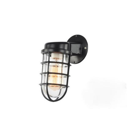 Ulvienne Industrial Aluminum Cage LED Wall Sconce for Entryway and Stairwell
