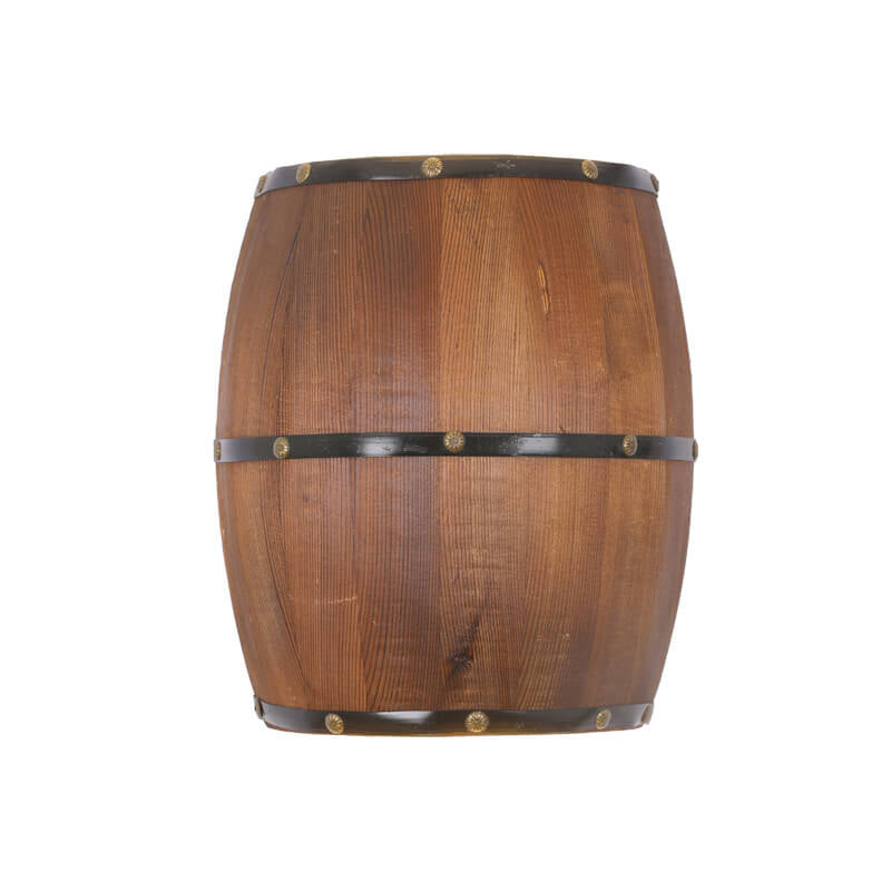 Faubourg Industrial Brown Wood Half Barrel Wall Sconce for Living Room Ambient Glow