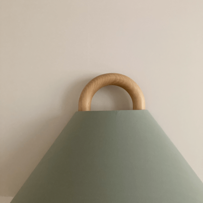 Halcyra Modern Beechwood Fabric Shade Wall Sconce for Hallway and Stairwell Lighting