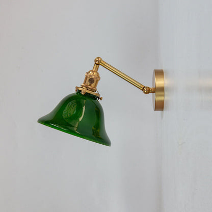 Anouvelle Traditional Brass Round Glass Wall Sconce for Bedroom and Hallway