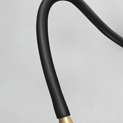 Quenelle Modern Copper Black LED Wall Sconce for Bedside Reading