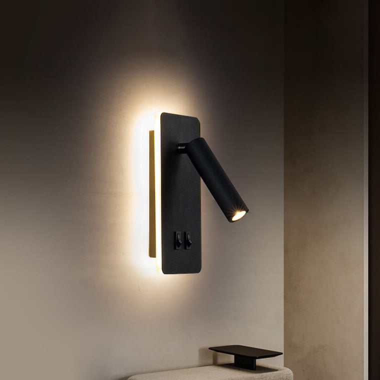 Wrenna Nordic Iron Square LED Wall Sconce Rotatable Spotlight for Bedside Reading