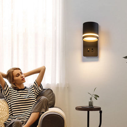 Wrenna Nordic Iron Square LED Wall Sconce Rotatable Spotlight for Bedside Reading