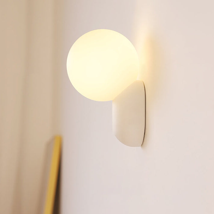 Primavelle Minimalist Resin Macaron Glass Ball Wall Sconce for Soft Hallway Glow
