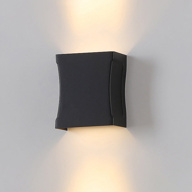 Tempesta Weatherproof Black Metal Column LED Outdoor Wall Light for Patio and Fence