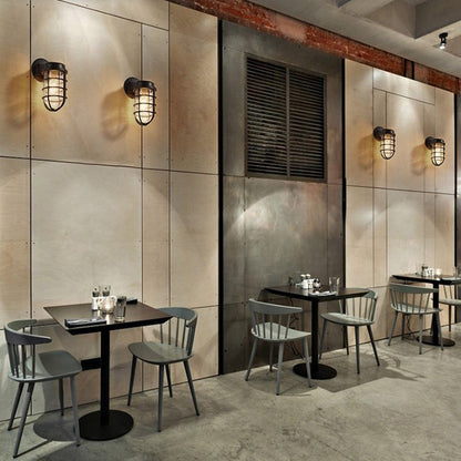 Ulvienne Industrial Aluminum Cage LED Wall Sconce for Entryway and Stairwell