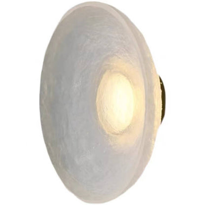 Solveine Minimalist Clear Resin Disc LED Wall Sconce for Hallway Accent Lighting