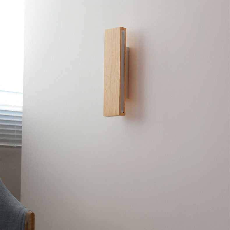 Ravenelle Contemporary Rotatable Solid Wood LED Wall Sconce for Stairwell and Hallway