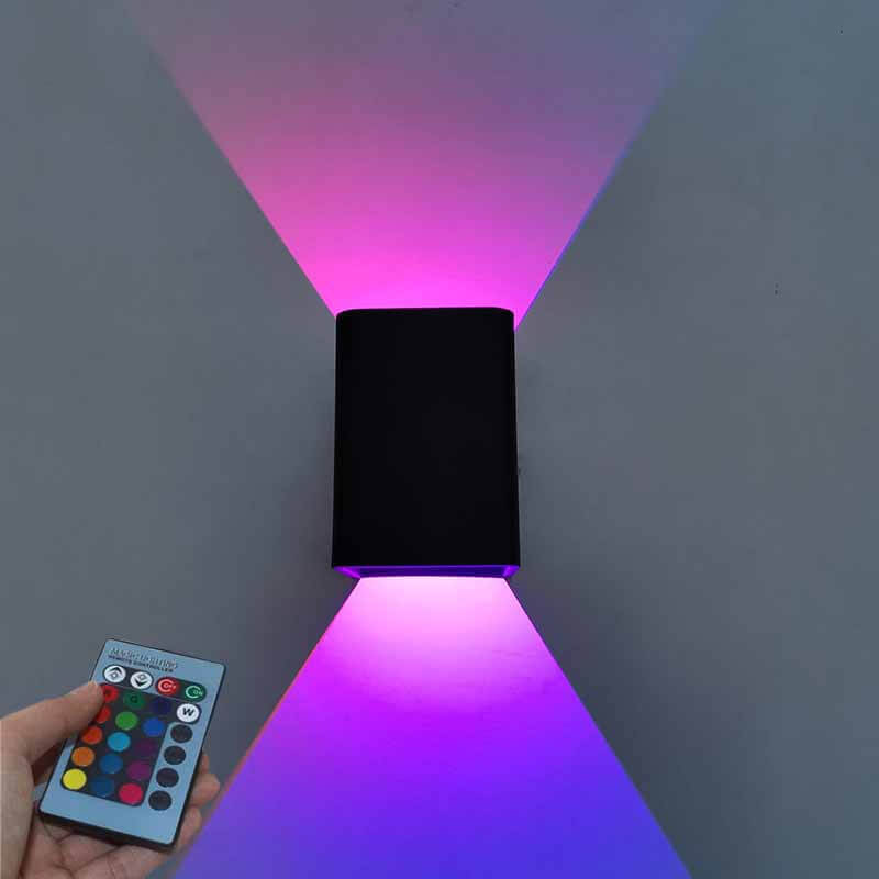 Umbrienne Modern Aluminum LED Wall Sconce with RGB Color-Changing Glow