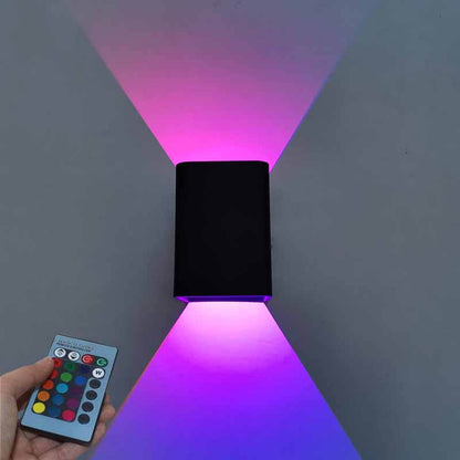 Umbrienne Modern Aluminum LED Wall Sconce with RGB Color-Changing Glow