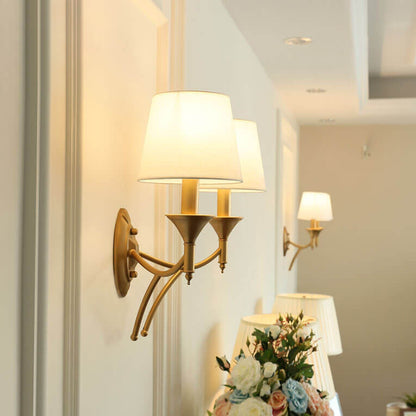 Calanthea European Iron Fabric Mushroom Wall Sconce for Bedside and Study Reading