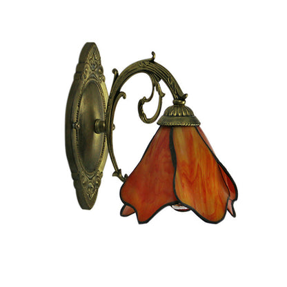Gildamere Vintage Tiffany Stained Glass Iron Wall Sconce for Hallway Accent Lighting