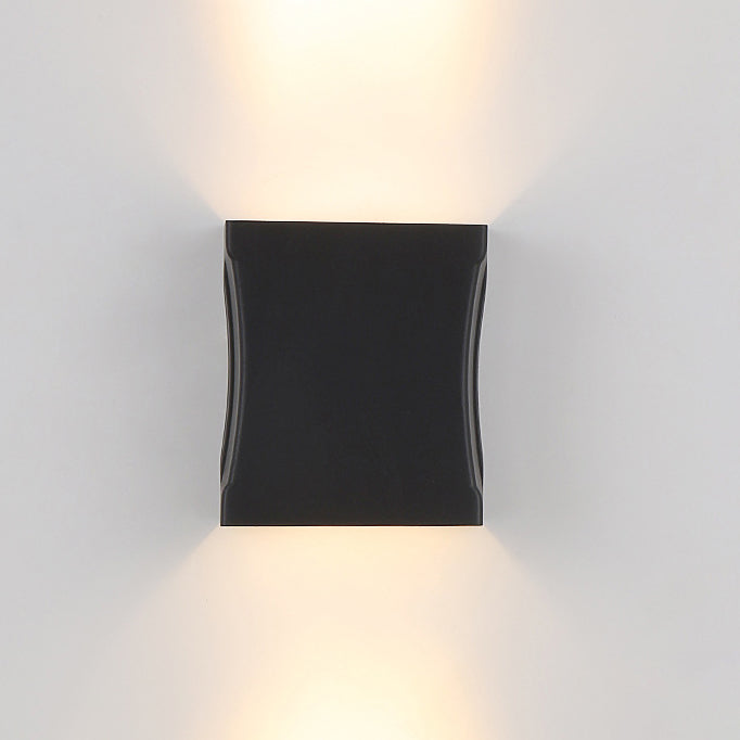 Tempesta Weatherproof Black Metal Column LED Outdoor Wall Light for Patio and Fence
