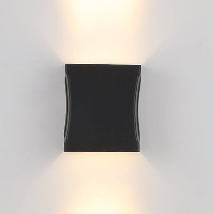 Tempesta Weatherproof Black Metal Column LED Outdoor Wall Light for Patio and Fence