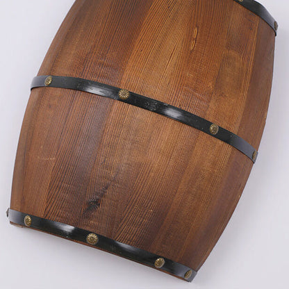 Faubourg Industrial Brown Wood Half Barrel Wall Sconce for Living Room Ambient Glow