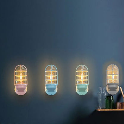 Ulvienne Industrial Aluminum Cage LED Wall Sconce for Entryway and Stairwell