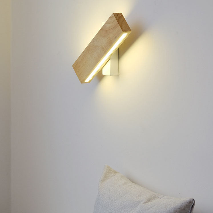 Ravenelle Contemporary Rotatable Solid Wood LED Wall Sconce for Stairwell and Hallway