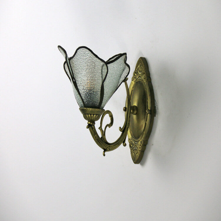 Gildamere Vintage Tiffany Stained Glass Iron Wall Sconce for Hallway Accent Lighting