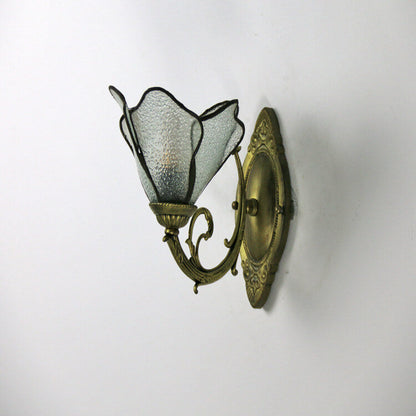 Gildamere Vintage Tiffany Stained Glass Iron Wall Sconce for Hallway Accent Lighting