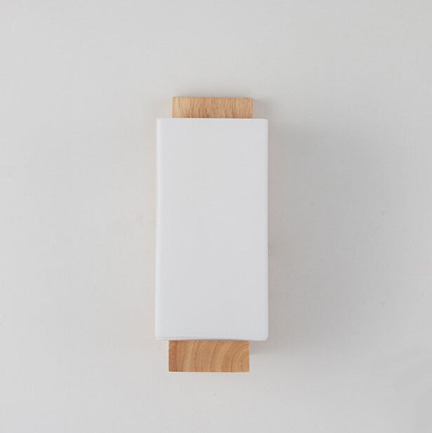 Yseulte Minimalist Wood and Glass Column Wall Sconce for Hallway Ambient Light