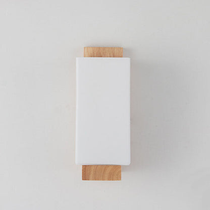 Yseulte Minimalist Wood and Glass Column Wall Sconce for Hallway Ambient Light