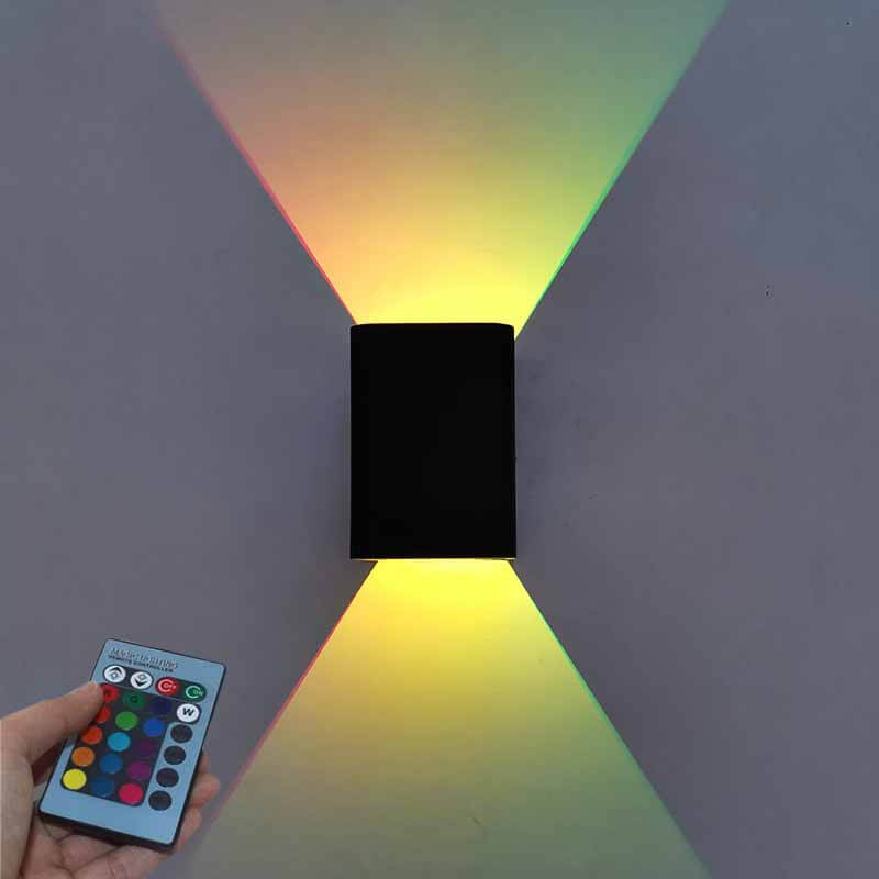 Umbrienne Modern Aluminum LED Wall Sconce with RGB Color-Changing Glow