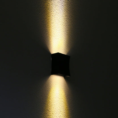 Tempesta Weatherproof Black Metal Column LED Outdoor Wall Light for Patio and Fence