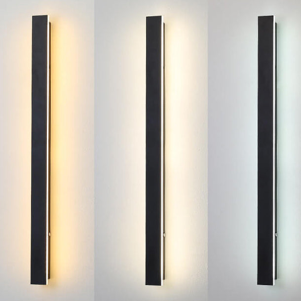 Maelis Retro Black Acrylic Strip LED Wall Sconce Weatherproof for Outdoor Walls