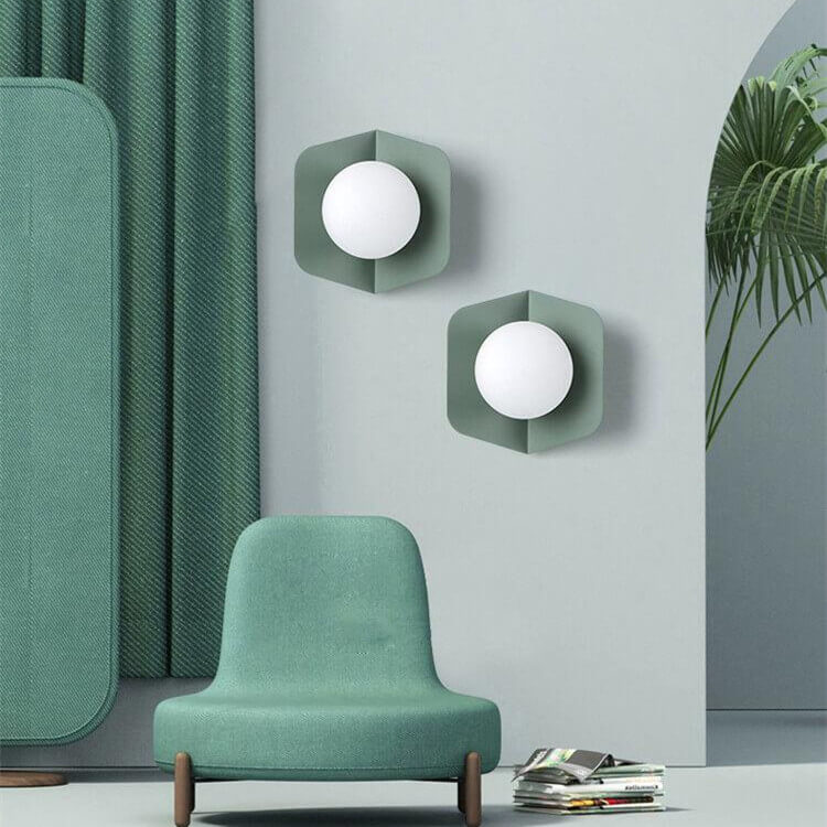Ellsworth Nordic Iron Globe Glass Wall Sconce for Bedside and Stairwell Lighting