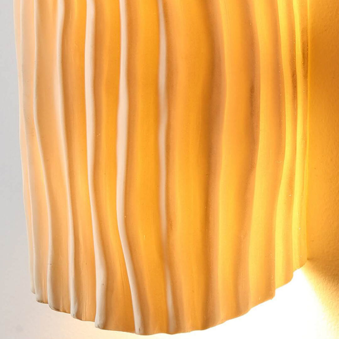 Harloway Contemporary Striped Resin Half-Cylinder Two-Light Wall Sconce for Living Room