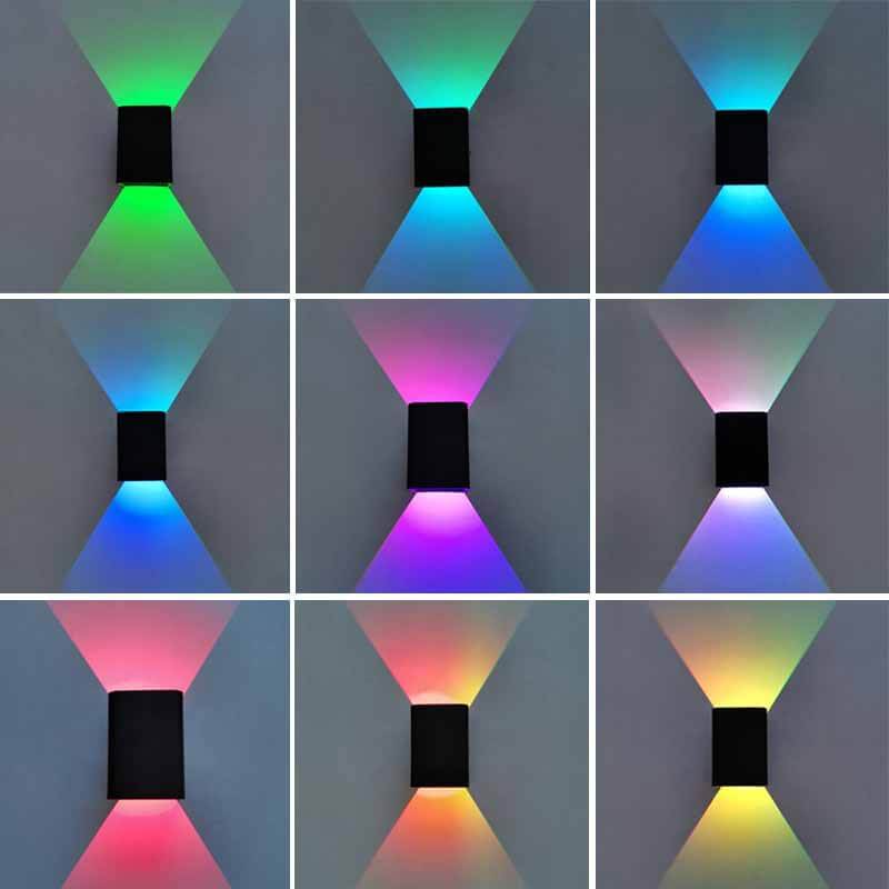 Umbrienne Modern Aluminum LED Wall Sconce with RGB Color-Changing Glow