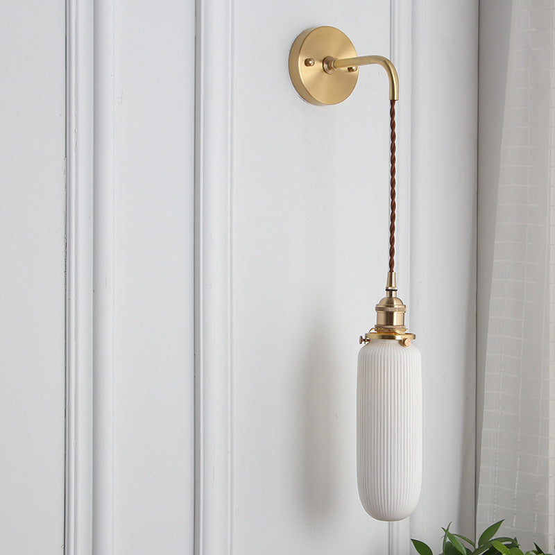 Serandelle Japanese Brass Lucite Wall Sconce for Hallway Ambient Glow