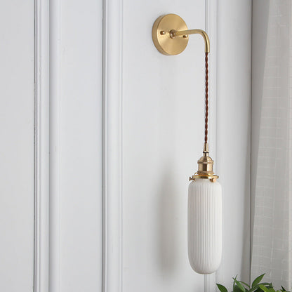 Serandelle Japanese Brass Lucite Wall Sconce for Hallway Ambient Glow