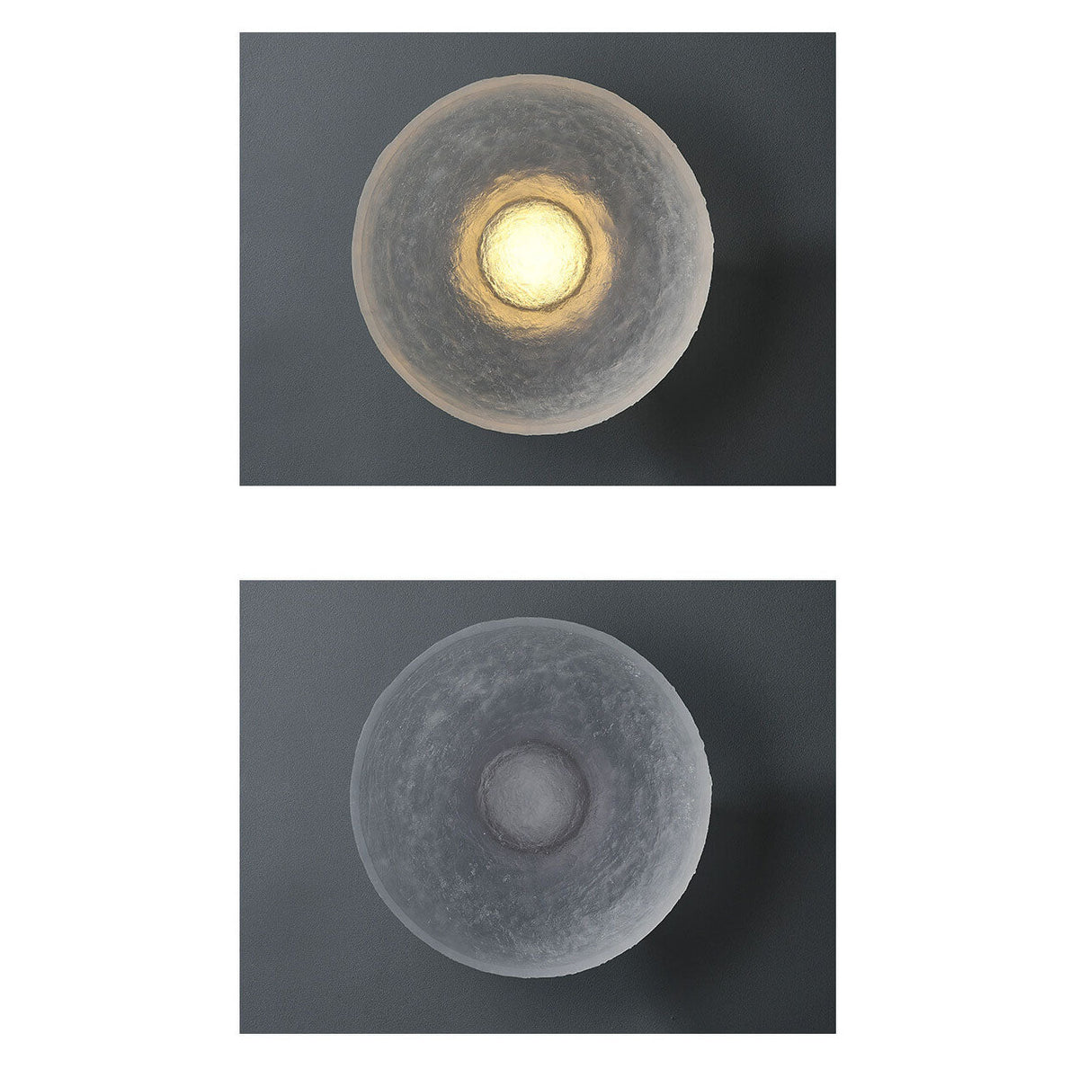Solveine Minimalist Clear Resin Disc LED Wall Sconce for Hallway Accent Lighting