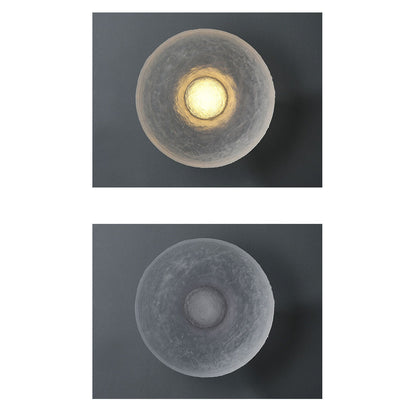 Solveine Minimalist Clear Resin Disc LED Wall Sconce for Hallway Accent Lighting