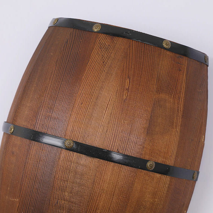 Faubourg Industrial Brown Wood Half Barrel Wall Sconce for Living Room Ambient Glow