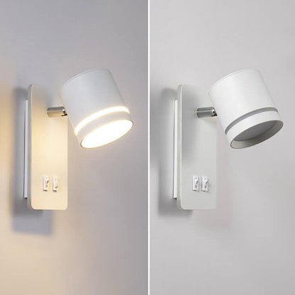 Wrenna Nordic Iron Square LED Wall Sconce Rotatable Spotlight for Bedside Reading
