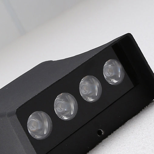 Tempesta Weatherproof Black Metal Column LED Outdoor Wall Light for Patio and Fence