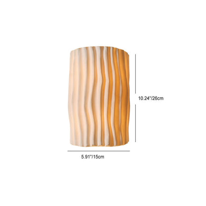 Harloway Contemporary Striped Resin Half-Cylinder Two-Light Wall Sconce for Living Room
